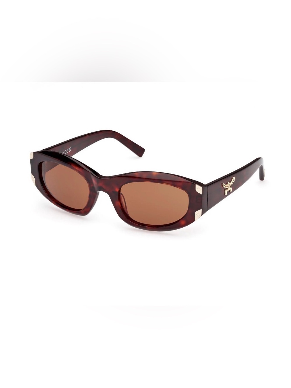 NWOT MCM Women’s Oval Sunglasses Tortoise Shell Brown Gold Hardware with Case